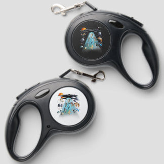 Galaxy Cat Swimming T-Shirt | Cute Astronaut Cats  Retractable Pet Leash