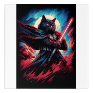 Galaxy Cat Swordsman Acrylic Print