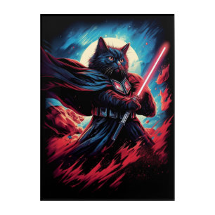 Galaxy Cat Swordsman Acrylic Print
