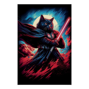 Galaxy Cat Swordsman Poster