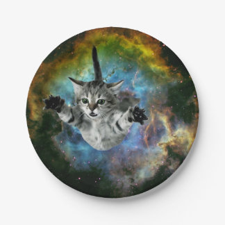 Galaxy Cat Universe Kitten Launch Paper Plate