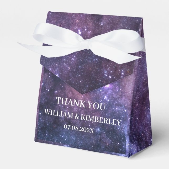Galaxy Celestial Consellation Sky Elegant Wedding  Favor Boxes (Front Side)