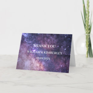 Galaxy Celestial Consellation Sky Elegant Wedding  Letterpress Thank You Card