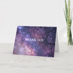 Galaxy Celestial Consellation Sky Elegant Wedding Letterpress Thank You Card