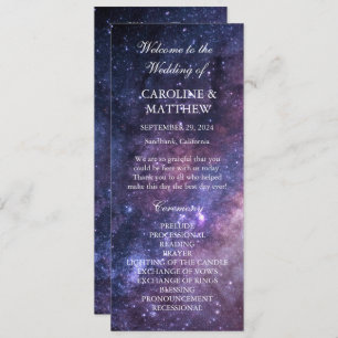 Galaxy Celestial Night Sky Stars Wedding Program