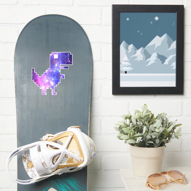 Galaxy Chrome T-Rex Sticker (Snowboard)
