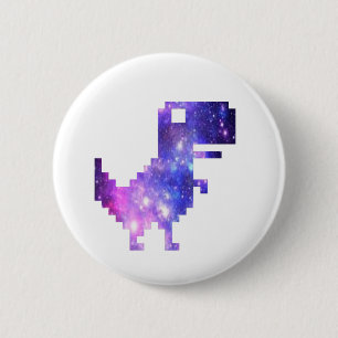 Galaxy Chrome T-Rex T-Shirt Button