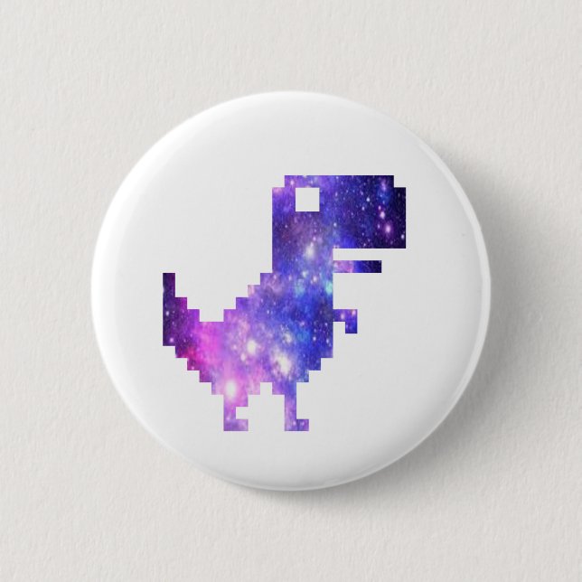  Galaxy Chrome T-Rex  T-Shirt Button (Front)