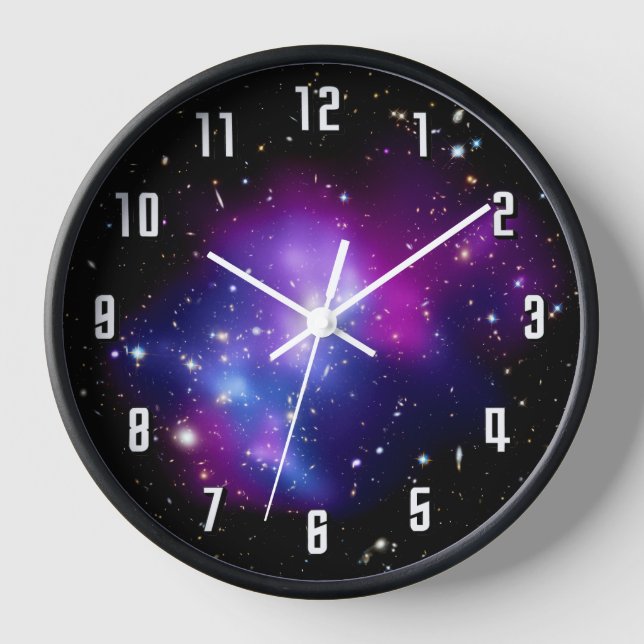 Galaxy Cluster MACS J0717 Outer Space Photo Clock (Front)