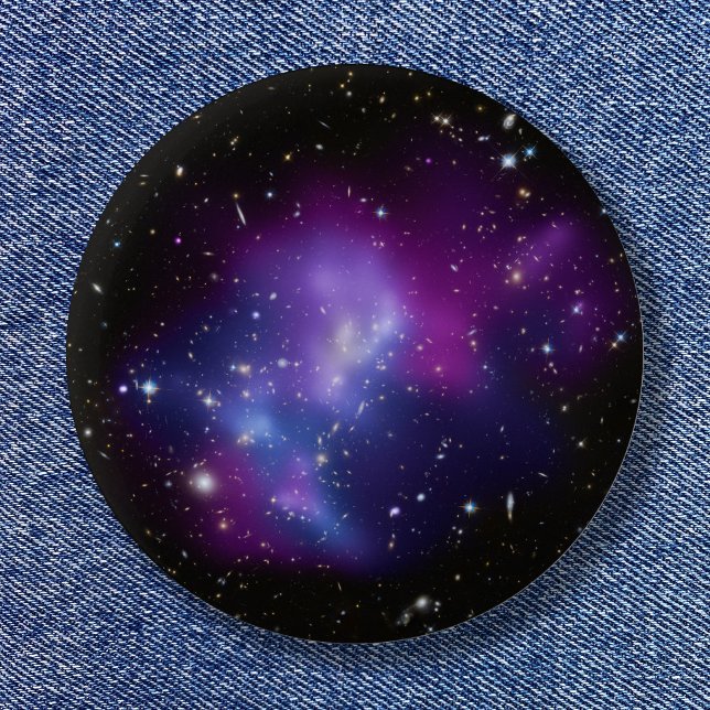 Galaxy Cluster MACS J0717 Purple Celestial Photo Pinback Button (Galaxy Cluster MACS J0717 Purple Celestial Photo Pinback Button)