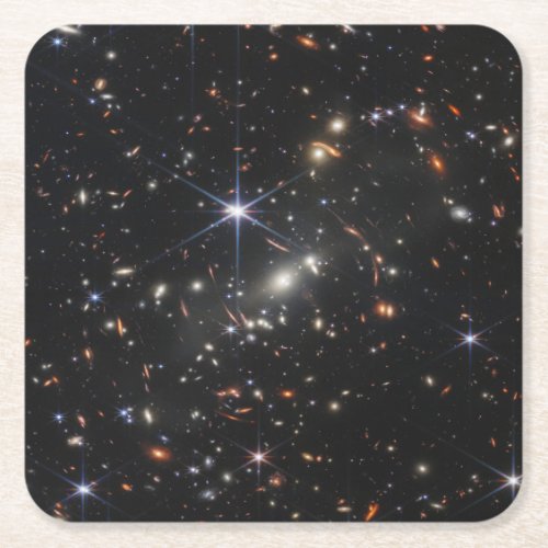 Galaxy Cluster Smacs 0723 Square Paper Coaster