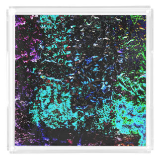 Galaxy color abstract Acrylic Tray,Textured dark Tray