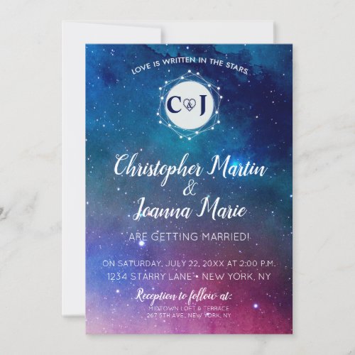 Galaxy Constellation Wedding Invitation Stars Love