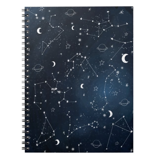 Galaxy Constellations Sky Astronomy Stars Planets Notebook (Front)