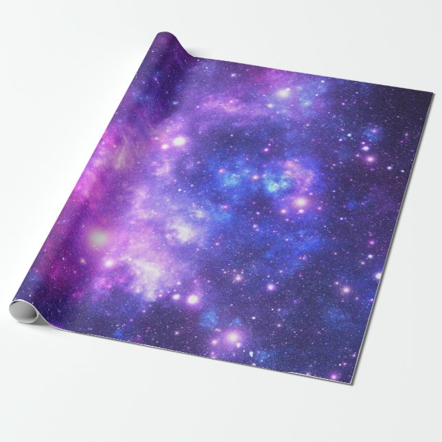 Galaxy cosmos pattern scrapbooking wrapping paper (Unrolled)