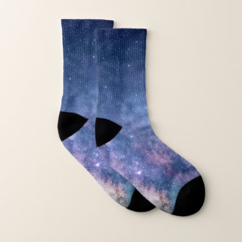 Galaxy Cosmos Universe Stars Sky Purple Socks