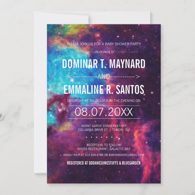 Galaxy Couple Baby Shower Invite (Front)