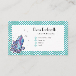Galaxy Diamond Green Chevron Minimalistic Business Card