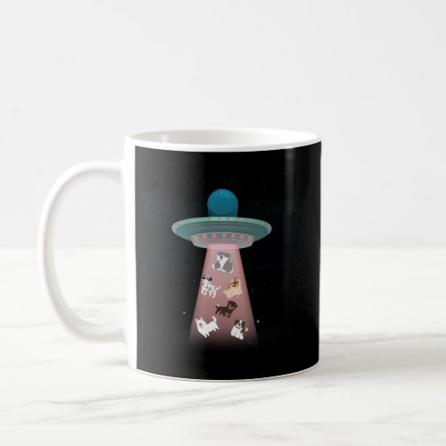 Galaxy Dog Ufo Alien Abduction Coffee Mug