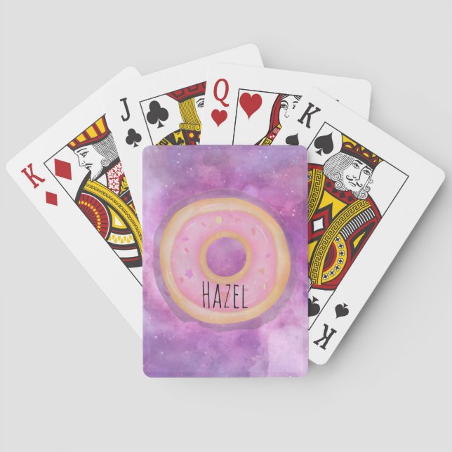 Galaxy Donut Playing Cards Custom Name (Back)
