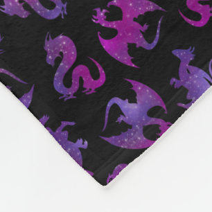 Galaxy Dragon in Purple and Pink Fleece Blanket