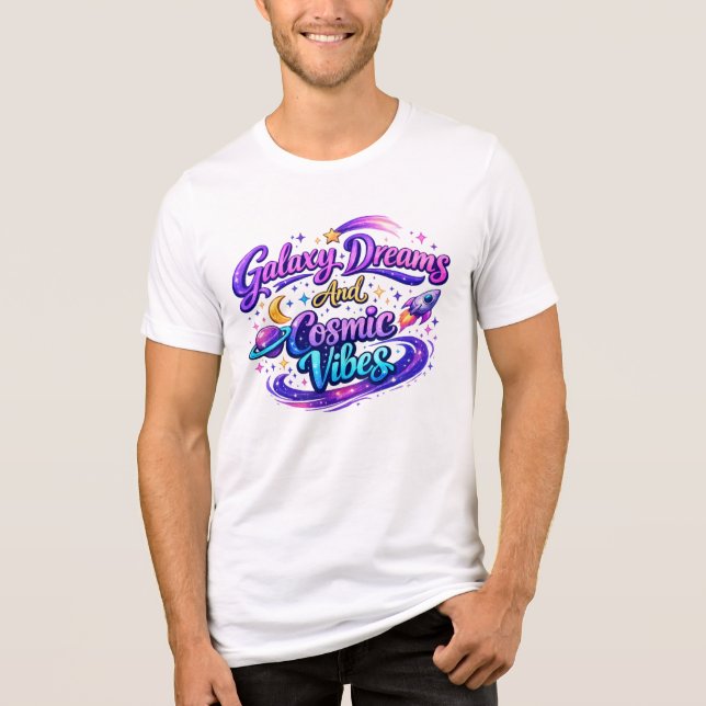 Galaxy Dreams And Cosmic Vibes Tri-Blend Shirt (Front)