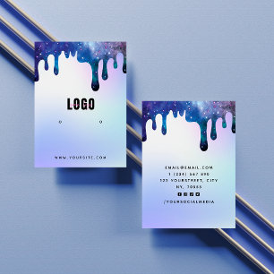 Galaxy Drip Earrings Display Logo Card