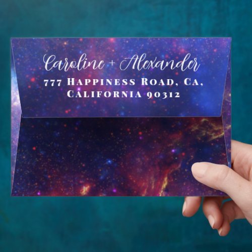 Galaxy Elegant Modern Wedding Sky Return Address Envelope