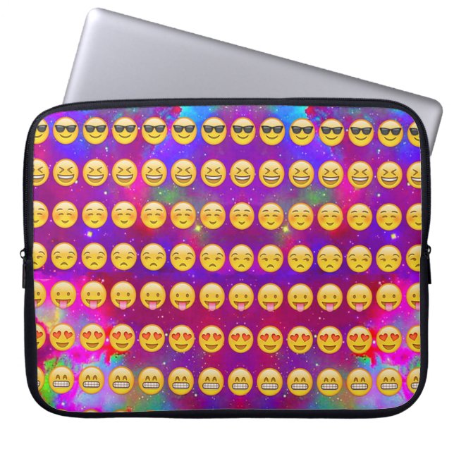 Galaxy Emojis Laptop Sleeve (Front)