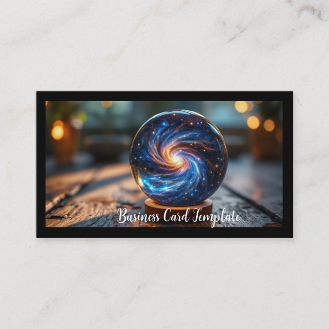 Galaxy Energy Healing Crystal Ball Business Card (Front)