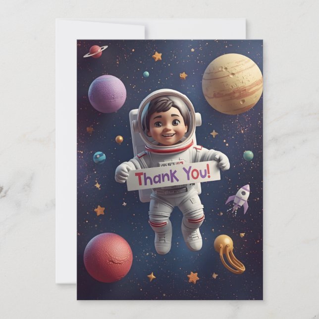 Galaxy Explorers – Kids Thank You Card (Front)