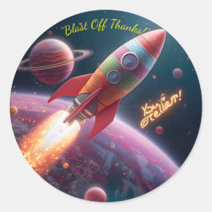 Galaxy Explorers – Out of This World Thank You Sti Classic Round Sticker
