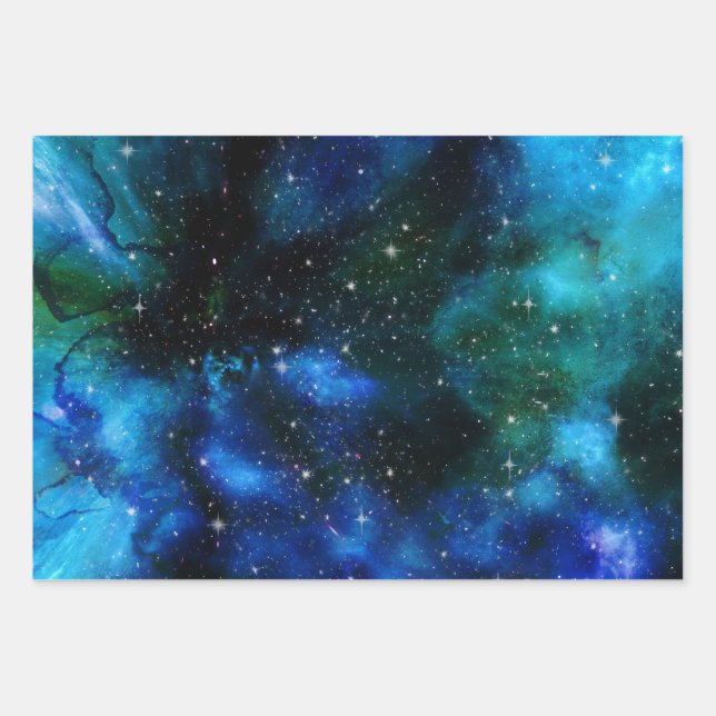 Galaxy Fan, Men & Women, Outer Space Gift Pattern Wrapping Paper Sheets (Front)