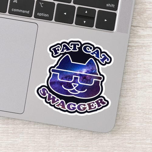 Galaxy Fat Cat Swagger Logo Sticker