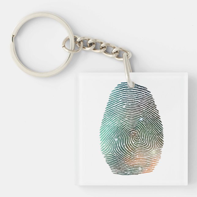 Galaxy Fingerprint Pattern Keychain (Front)