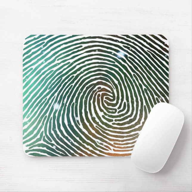 Galaxy Fingerprint Pattern Mouse Pad (With Mouse)