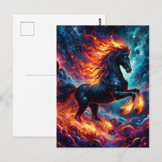 Galaxy Fire Horse Chinese New Year 2026 Postcard