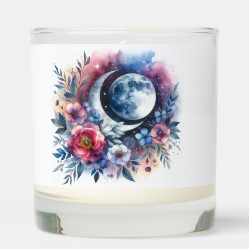 Galaxy Floral Moon Candle