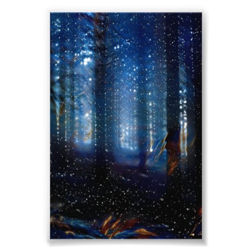 galaxy forest deep woods photo print