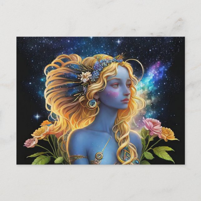 *~* Galaxy Galactic Women Fantasy Jewels AP58 Holiday Postcard (Front)