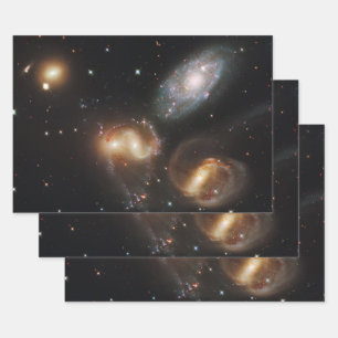 Galaxy Galactic Wreckage of Stephan's Quintet Wrapping Paper Sheets