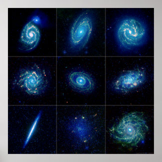 Galaxy Gallery - Nine Spectacular Galaxies Poster