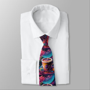 Galaxy Garden Coffee Neck Tie