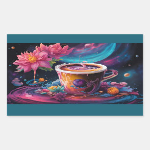Galaxy Garden Coffee Rectangular Sticker