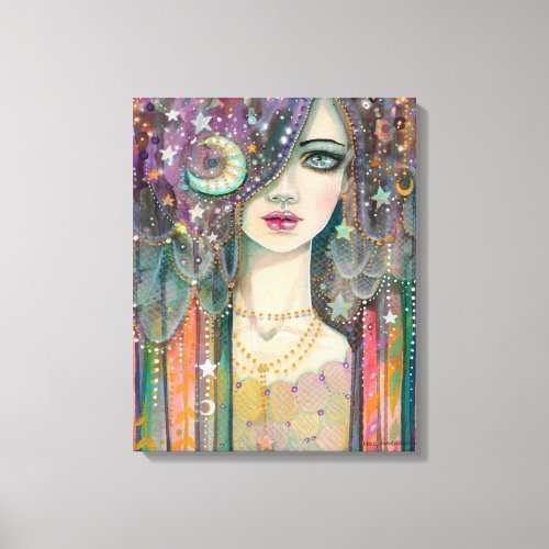 Galaxy Girl Bohemian Beauty Fantasy Art Canvas Print