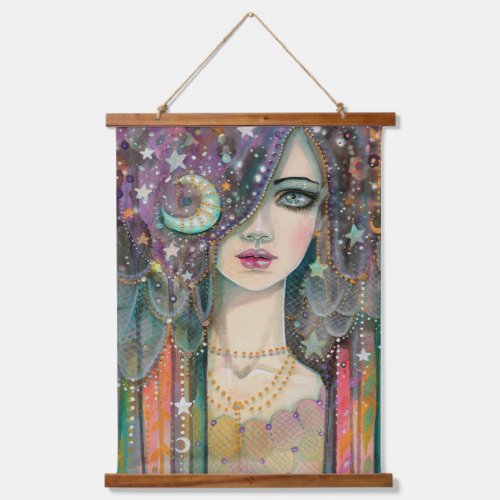 Galaxy Girl Celestial Bohemian Fantasy Art Hanging Tapestry