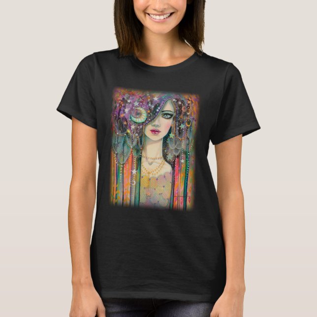 Galaxy Girl fashion t-shirt by Molly Harrison (Front)