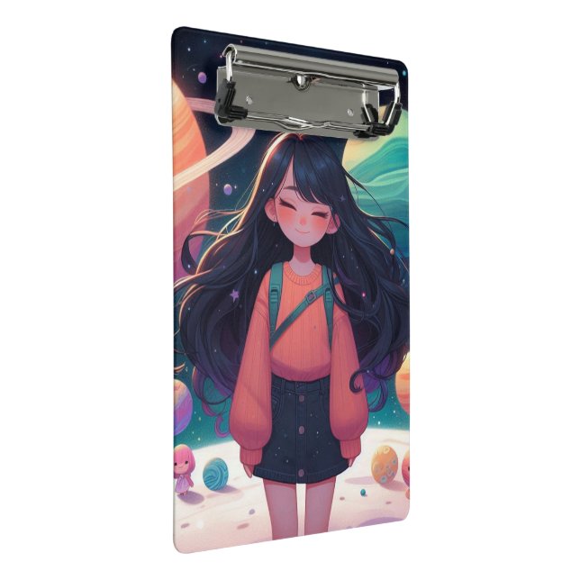 Galaxy girl mini clipboard (Angled)