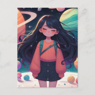 Galaxy girl postcard