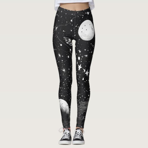 Galaxy Glimmer Stellar Leggings for Girls